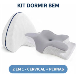 Kit Travesseiro Cervical + Almofada Ortopédica para Pernas