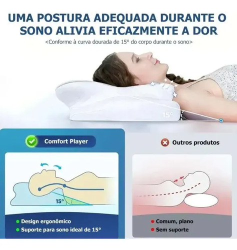 Travesseiro Cervical Ortopédico Espuma De Memória — foto 6